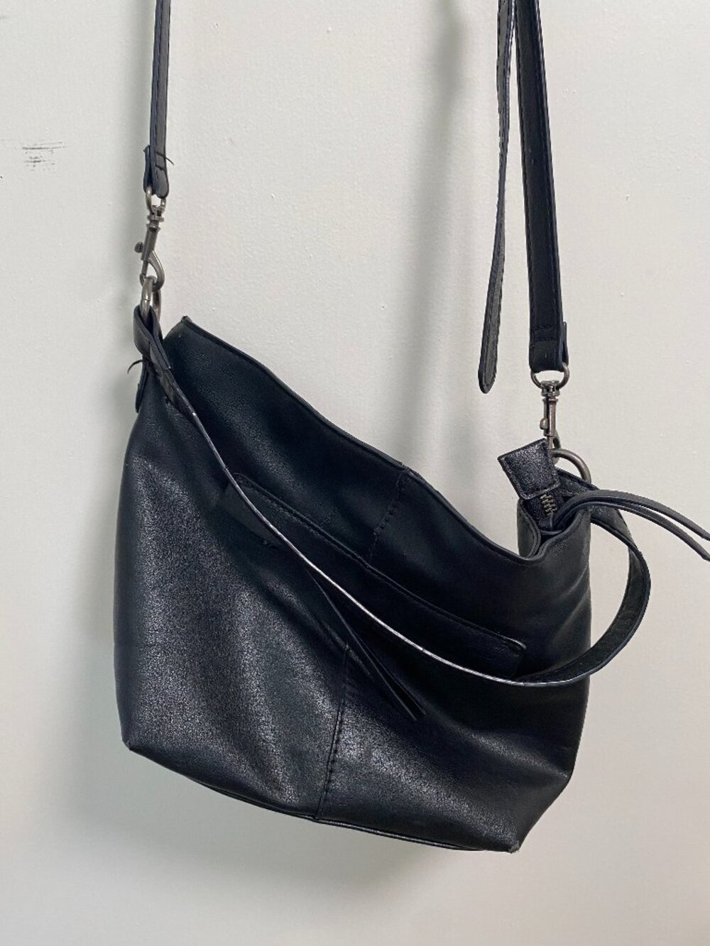 Basic Black Pleather Tote Bag